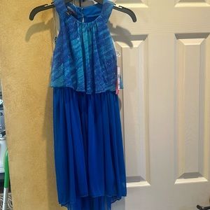 Girls blue dress.